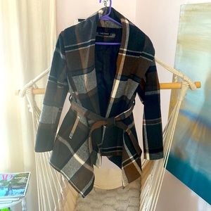 ChicWish plaid wrap coat.